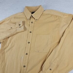 Casuals Roundtree and Yorke Corduroy Shirt‎ Mens L Button Down Country Yellow